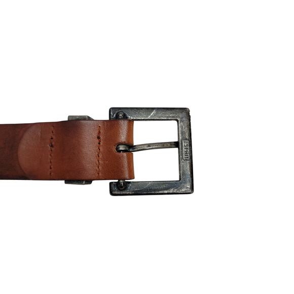 Vintage Esprit Brown Leather Belt Womens 70 S Square Buckle 90s Grunge Aesthetic main image 11